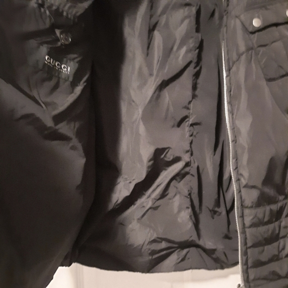 AW97 GUCCI x TOM FORD Vtg Moto Puffer Jacket Web Leather Nylon Biker Bomber - Picture 14 of 16